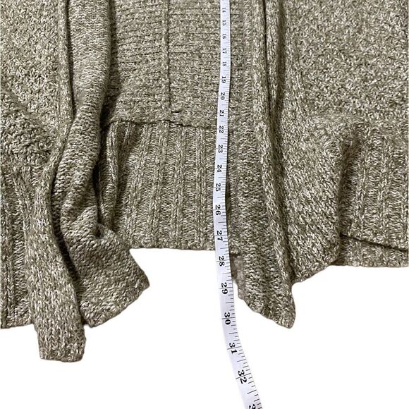 Angel of the North Womens Green/White Dolman Sleeve Open Cardigan Sweater - Picture 6 of 8